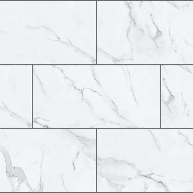 Salt Throne Marble 12 MIL x 12 in. W x 24 in. L Click Lock Waterproof Vinyl Tile Flooring (23.8 sqft/case)