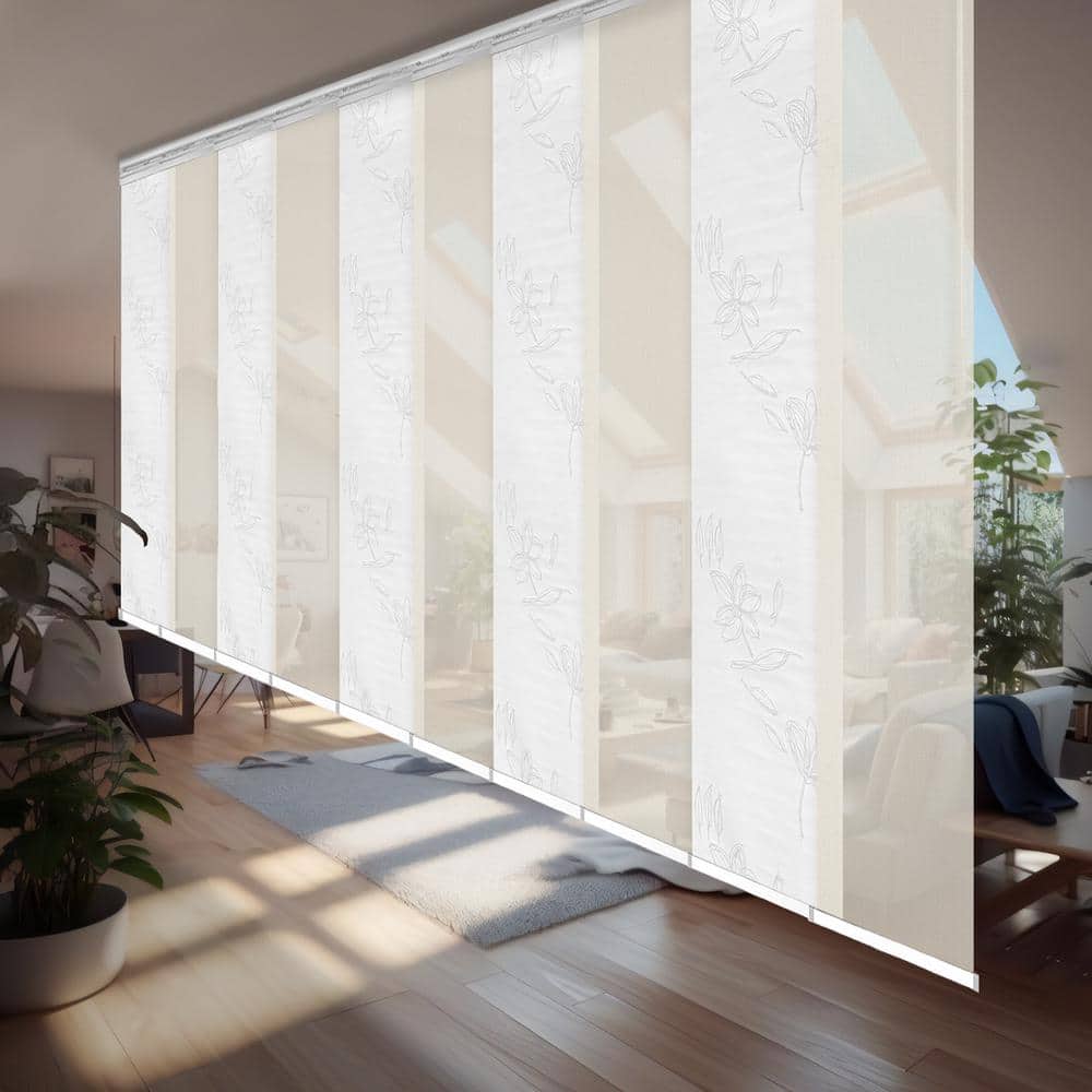 Sheer Variegate 120 in. - 218 in. W x 94 in. L Adjustable 10-Panel White Double Rail Panel Track with 23.5 in. Slates price history on PriceWatchPro