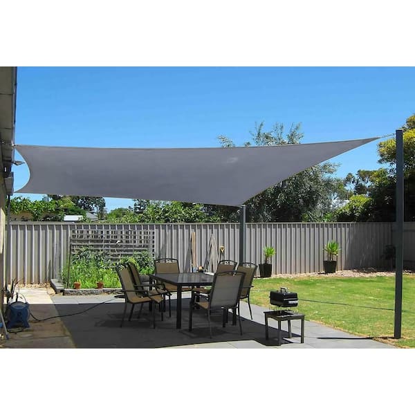 workpoint 20 ft. x 26 ft. Gray Rectangle Sun Shade Sail for