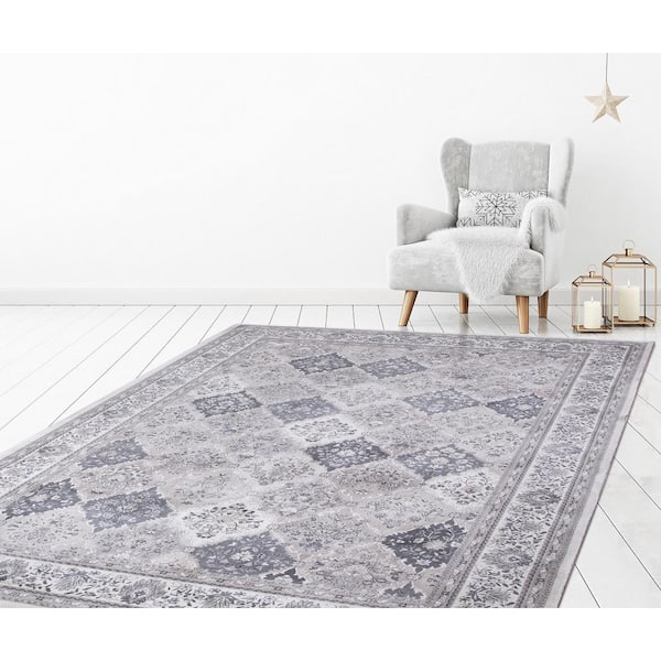 Unbranded - Kashan Panel Ivory 5 ft. x 7 ft. Area Rug