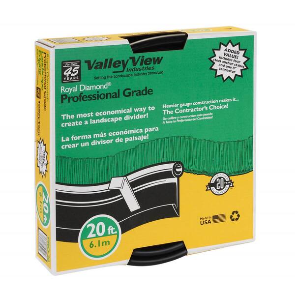 VALLEY VIEW Professional 20 ft. L x 1 in. W Black Plastic Lawn Edging