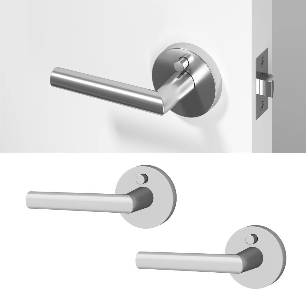 Stark Metal Chrome Privacy Bed/Bath Round Door Handle with Push Button and Round Rosette 2-Pack price history on PriceWatchPro