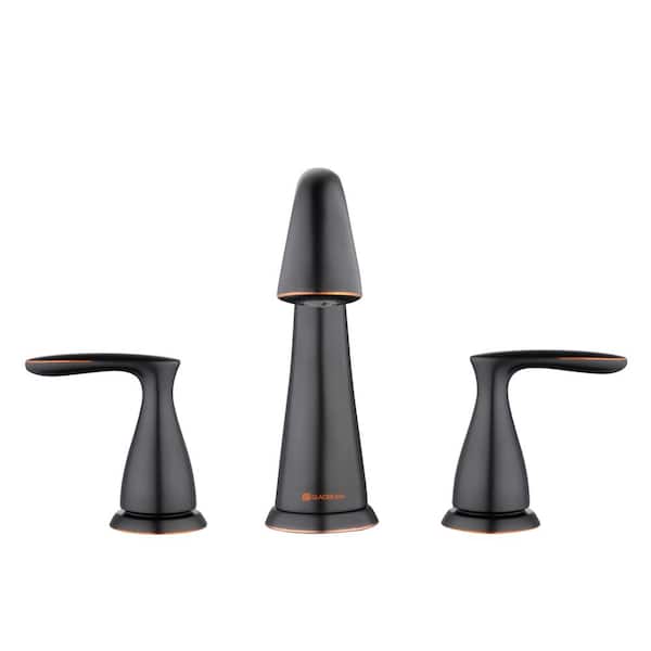 Glacier Bay Meansville 8 in. Widespread 2-Handle High-Arc Bathroom Faucet in Bronze