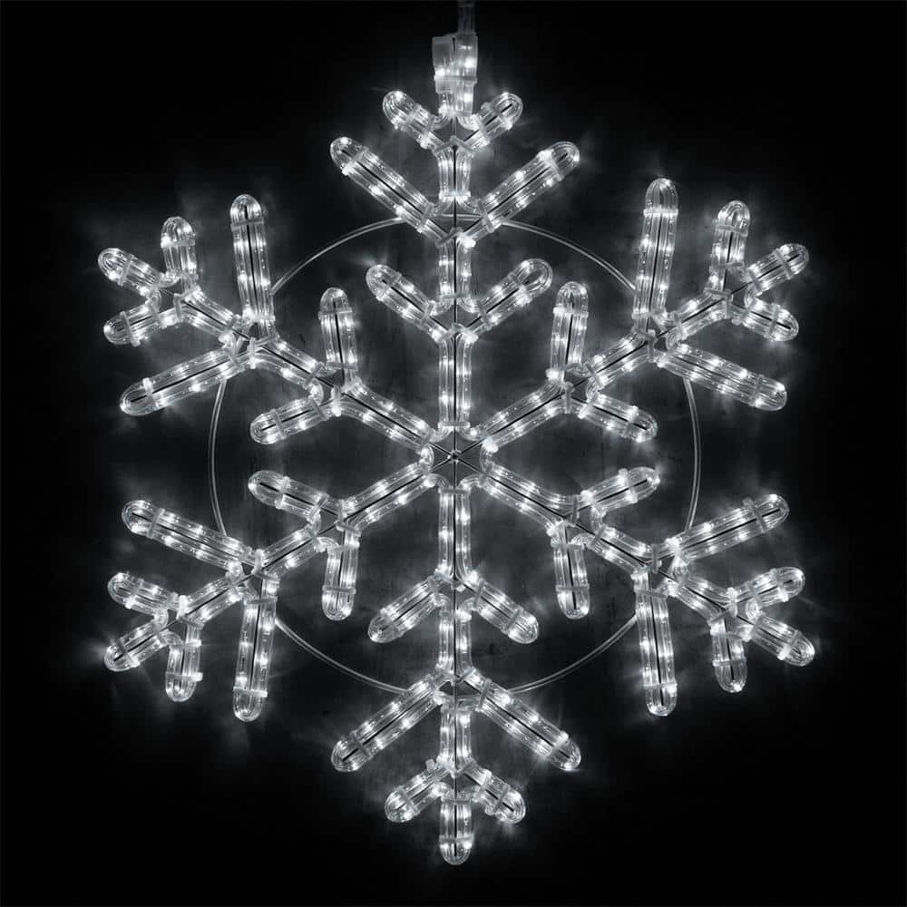Wintergreen Lighting 24 in. 314Light LED Cool White Hanging Snowflake