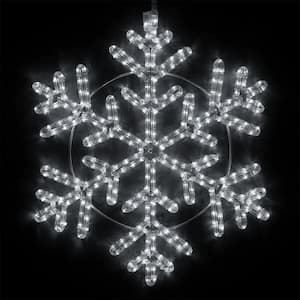 24 in. 314-Light LED Cool White Hanging Snowflake Decor