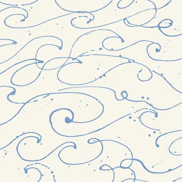 Kuroshio Light Blue Ocean Wave Matte Paper Pre-Pasted Wallpaper