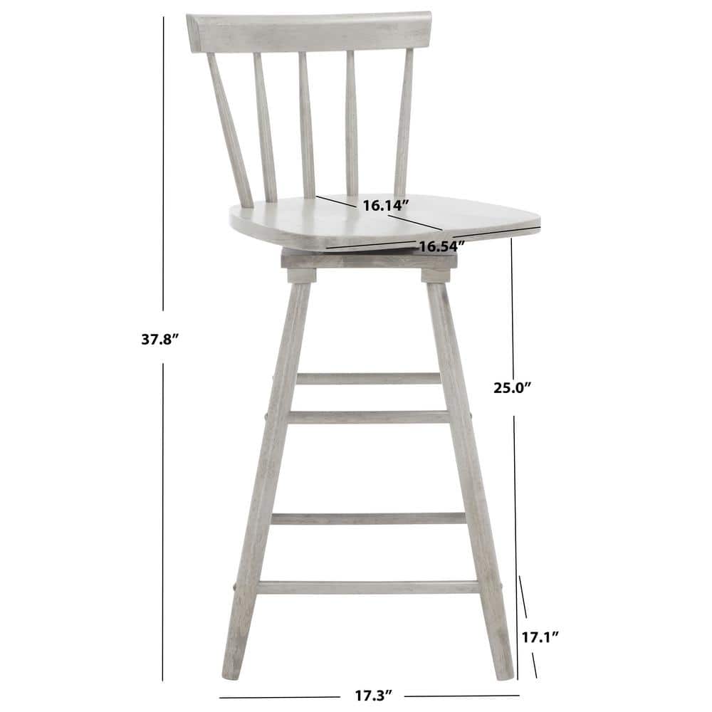 Gray Wood Swivel Windsor Counter Stool
