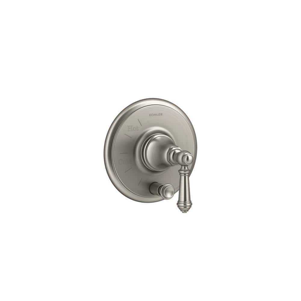 Vintage Artisan Inspired Valve Trim with Diverter, Lever Handle in Brushed Nickel