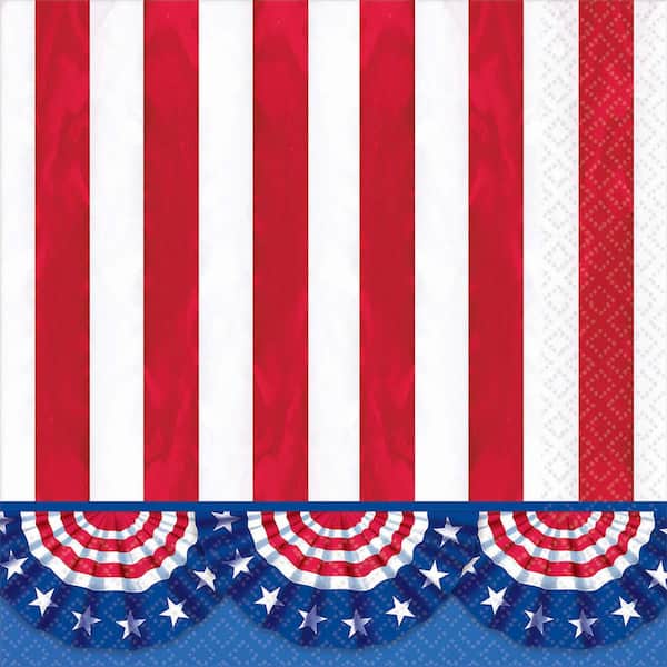 Amscan 6.5 in. x 6.5 in. American Pride Lunch Napkins (125-Count)