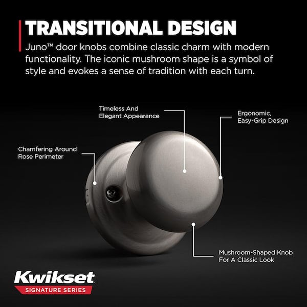 Kwikset Juno Satin Nickel Dummy Knob Right or Left Handed Kwikset Juno Satin Nickel Dummy Knob Right or Left Handed