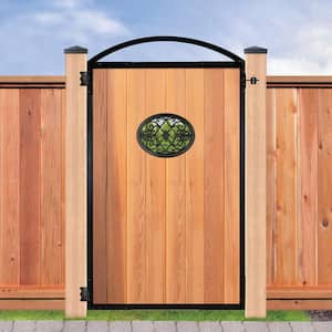 EZ Install 8-Standard Fence Board Arched Pro Gate Frame with One 13 in. x 17 in. Oval Gate Insert