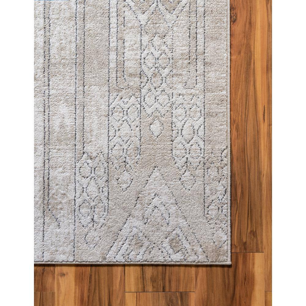 Ivory and Tan Geometric Indoor Runner Rug 2' 2" x 6' 1"