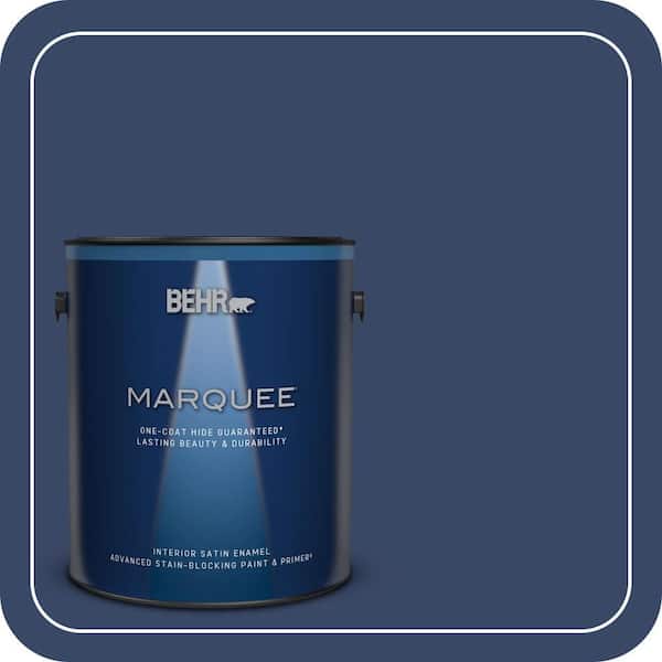 BEHR MARQUEE 1 gal. #MQ5-14 Bon Nuit One-Coat Hide Satin Enamel Interior Paint & Primer