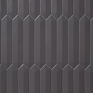 Axis 3D Brown 2.6 in. x 13 in. Polished Picket Ceramic Wall Tile Sample