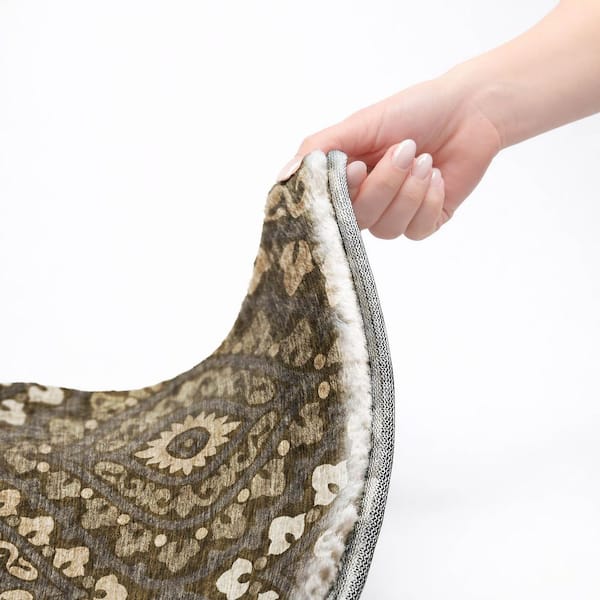 Dream Shag Premium Machine Washable Abstract ADS761 Fudge 5 ft. x 7 ft. 6 in. Area Rug
