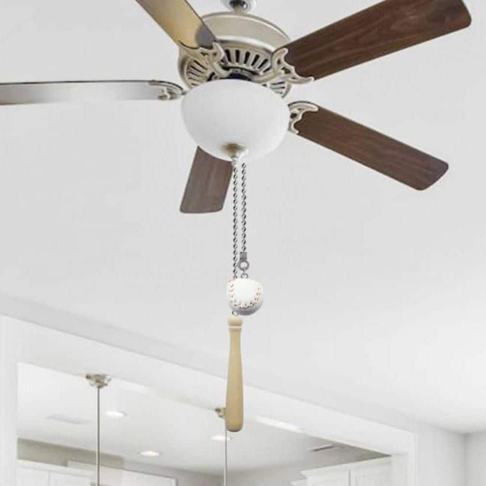 Baseball Themed 12 in. Ceiling Fan Pull Chains with Connector 4-Pack for Kids Room Decor and Easy Use Silver price history on PriceWatchPro