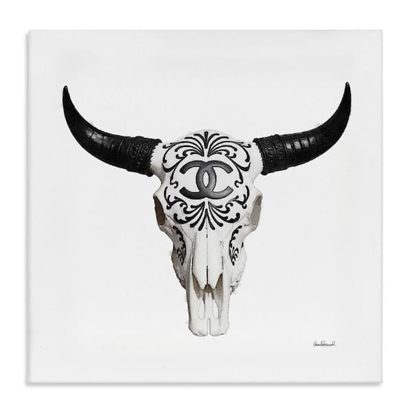 Stupell Industries Glam Brand Cow Skull by Amanda Greenwood Unframed Animal Graphic Art Print 24 in. x 24 in.