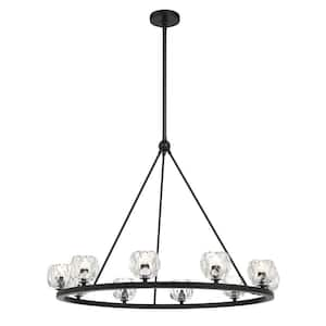 00633779095177, Aragon 10-Light Matte Black Chandelier