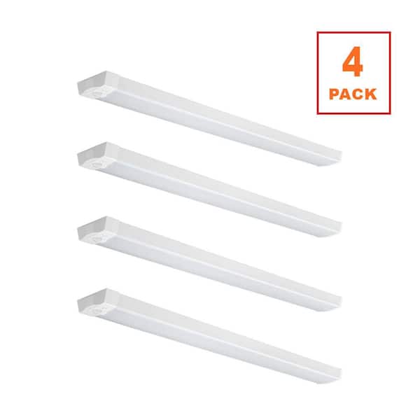 4-Pack 4 ft. Motion Sensing LED White Strip Light Fixture 3600LM 40W Bright White 4000K Garage Light Laundry Room