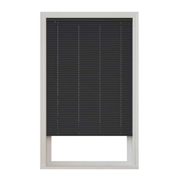 Black Cordless Room Darkening Vinyl Horizontal Blinds with 1 in. Slats - 34.5 in. W x 60 in. L