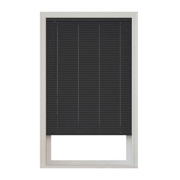 Black Cordless Room Darkening Vinyl Horizontal Blinds with 1 in. Slats - 25.5 in. W x 60 in. L