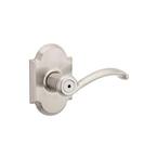 Austin Satin Nickel Privacy Bed/Bath Door Handle with Microban Antimicrobial Technology and Lock
