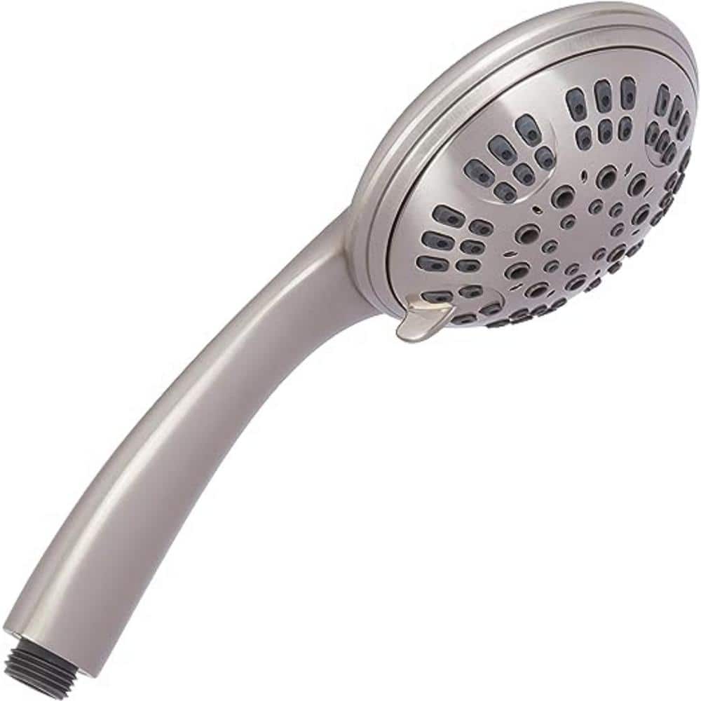 Brushed Nickel Handheld Shower Head with 6 Spray Settings