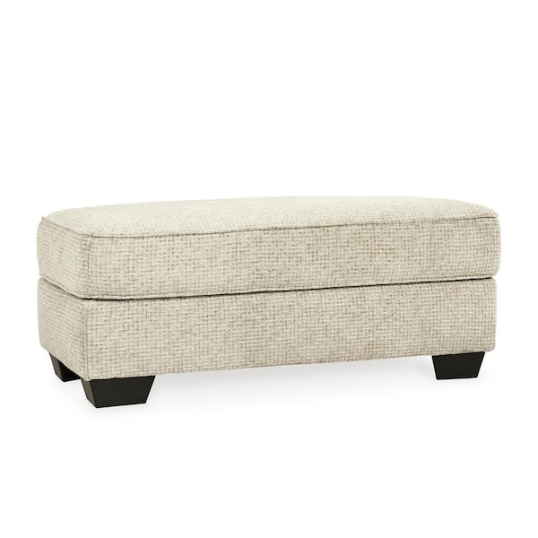 Monaghan Beige Polyester Rectangle Cocktail Medium Ottoman