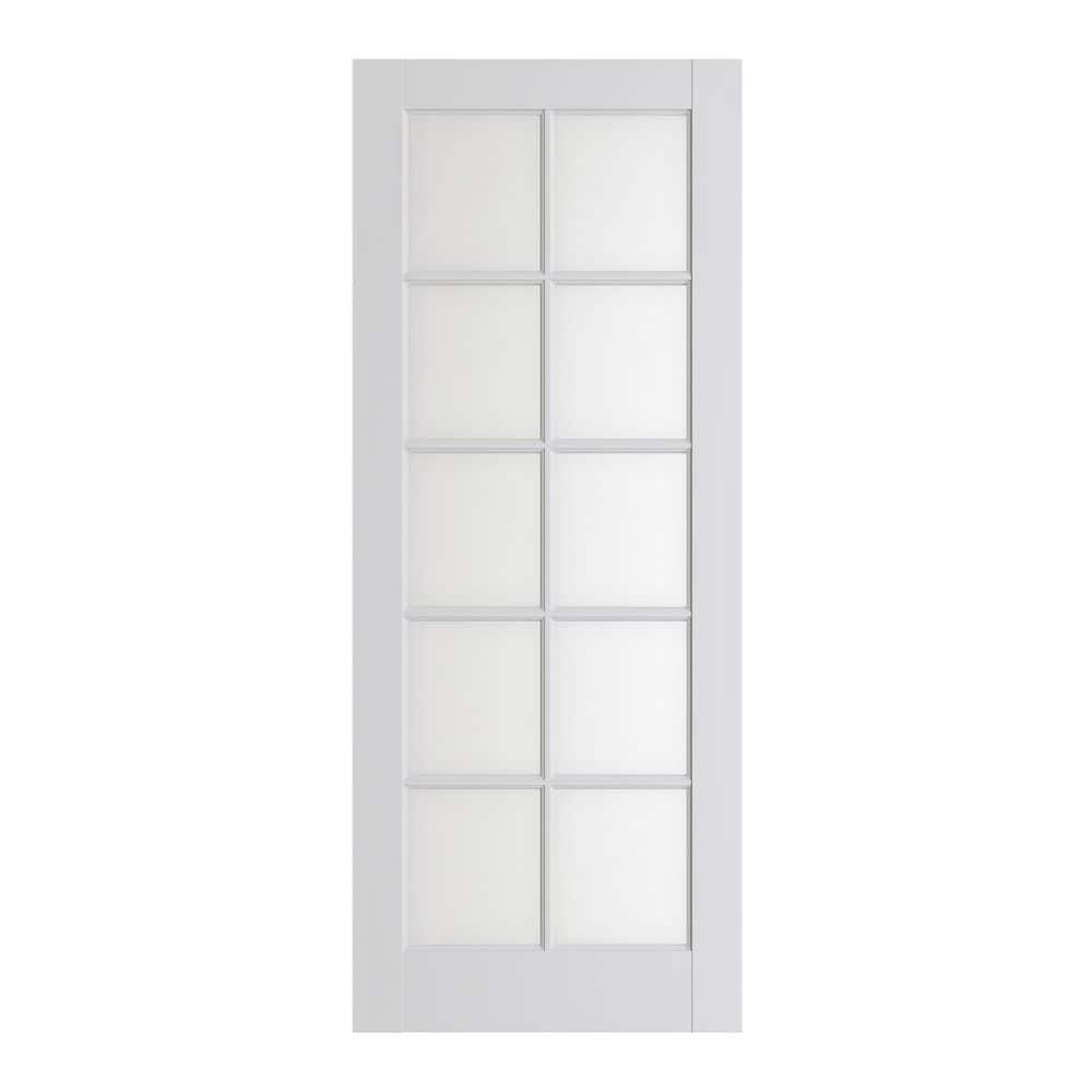 24 in. x 80 in. 10-Lite Solid Core Clear Glass White Primed MDF Interior Door Slab Only No Hardware Included price history on PriceWatchPro