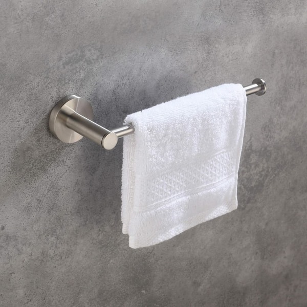 Bathroom Accessories 10 in. Wall Mounted Towel Bar in Brushed Nickel
