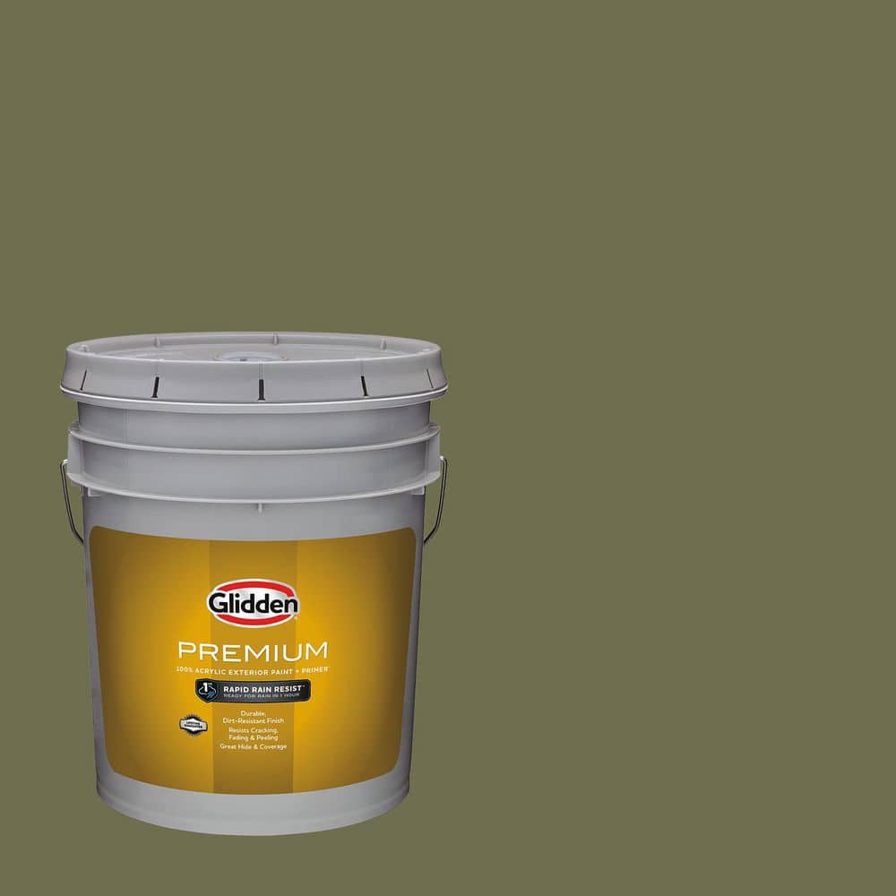 Glidden Premium 5 gal. PPG1125-6 Toy Tank Green Satin Exterior