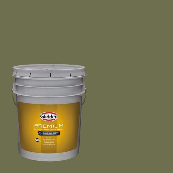 Glidden Premium 5 gal. PPG1125-6 Toy Tank Green Satin Exterior