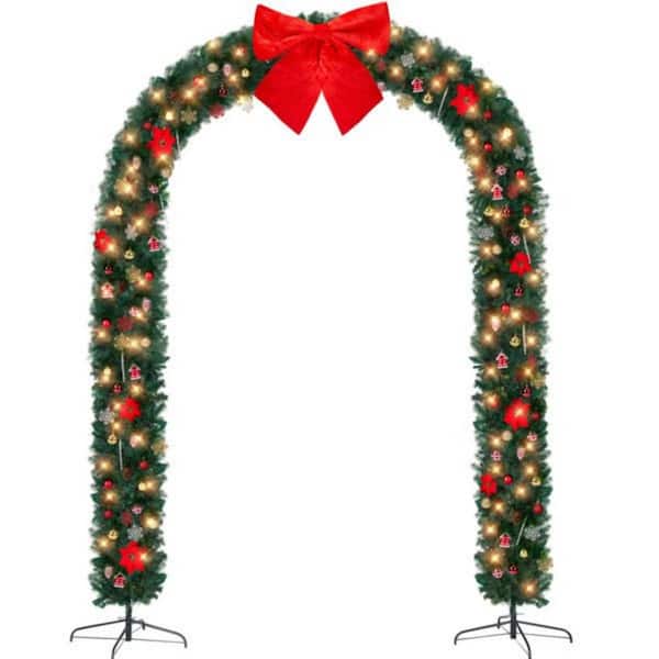 Christmas Artificial Tree Archway Decoration, Realistic PVC Holiday Tree Arch Frame for Outdoor Room Party Wedding
