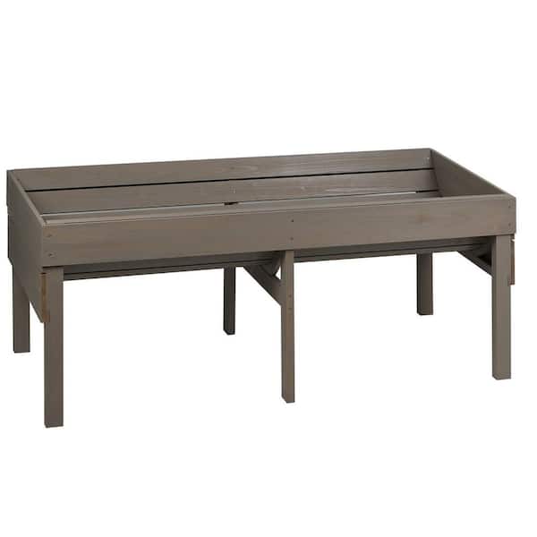 Unbranded 70.87 in. x 30.32 in. x 29.93 in. Wood Raised Garden Bed Brown