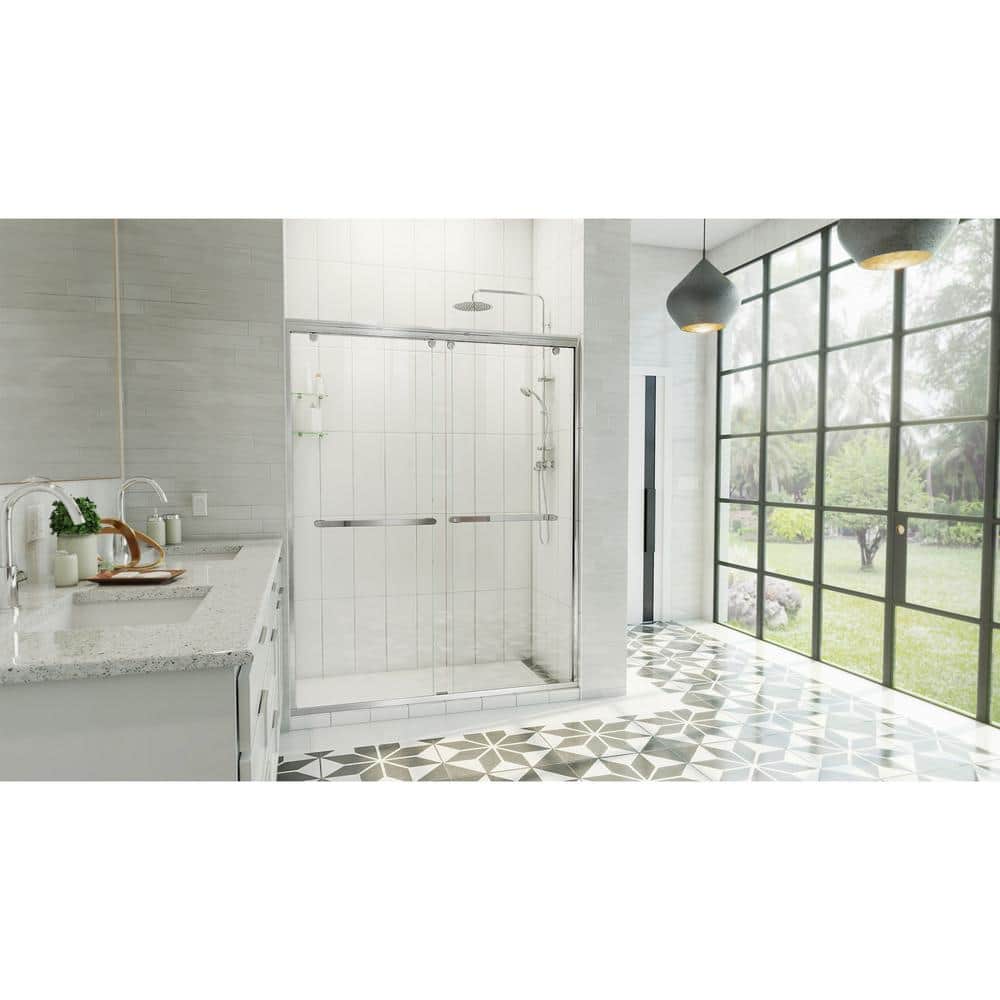 Charisma-X 60'' W x 76'' H Chrome Frameless Sliding Shower Door