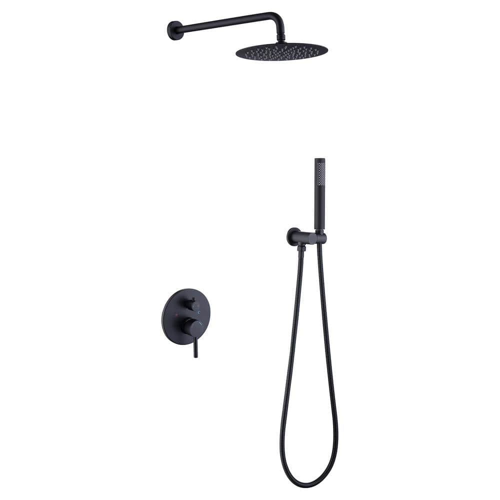 Single Handle 2-Spray 10 in. Round Shower Faucet 2 GPM with High Pressure i