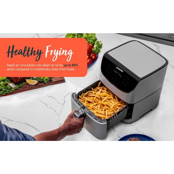 Cosori Pro XLS II Smart 5.8 qt. Black Digital Air Fryer with Pizza Pan  KAAPAFCSSUS0035 - The Home Depot