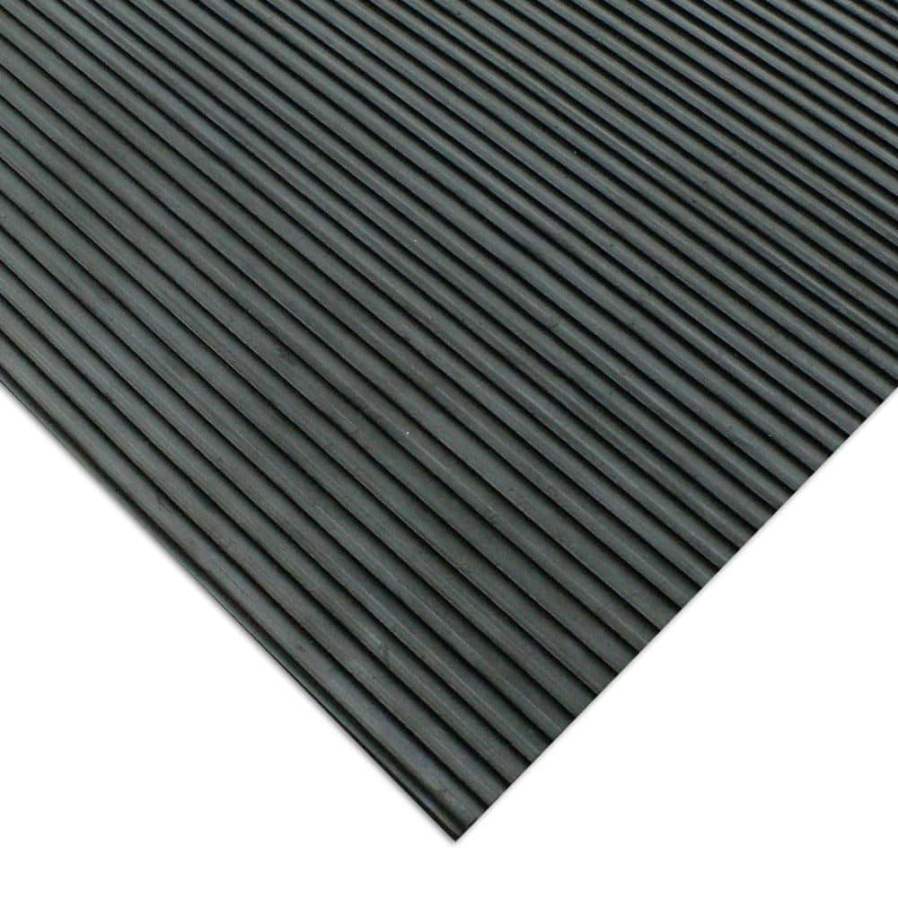 Ramp-Cleat Black Rubber Non-Slip Outdoor Mat 48" x 36"