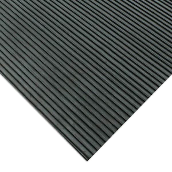 Corrugated Ramp Cleat 3 ft. x 4 ft. Black Rubber Flooring (12 sq. ft.)