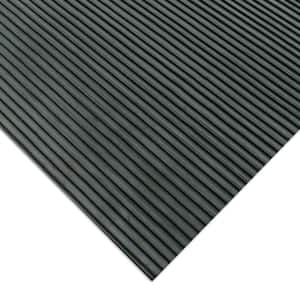 Corrugated Ramp Cleat 3 ft. x 20 ft. Black Rubber Flooring (60 sq. ft.)