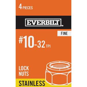#10-32 Stainless Steel Nylon Lock Nut (4-Pack)