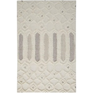 Ivory Taupe and Tan 2 ft. x 3 ft. Geometric Area Rug