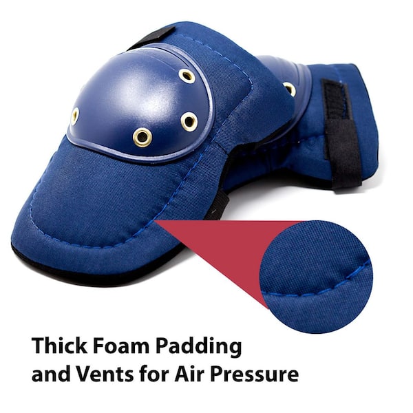Safe Handler Knee Pads - Tough Cap Thick Foam Padding, Adjustable Elastic  Straps (Blue) BLSH-ES-PE-KP - The Home Depot
