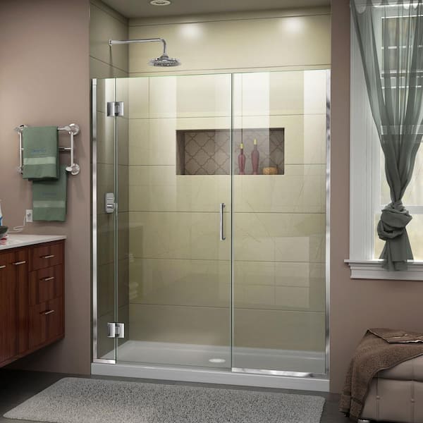 DreamLine Unidoor-X 48.5 to 49 in. x 72 in. Frameless Hinged Shower Door in Chrome