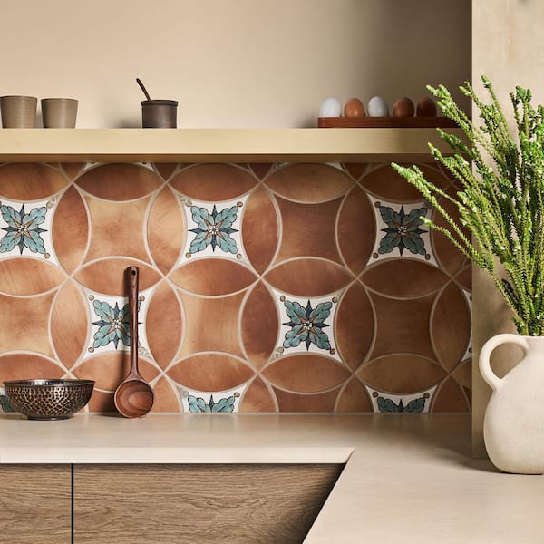 Dorel Deco Amelia 3.14 in. x 0.39 in. Petal and Kite Matte Porcelain Floor and Wall Tile Sample