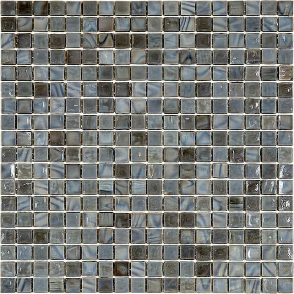 Apollo Tile Skosh Glossy Mouse Gray 11.6 in. x 11.6 in. Glass Mosaic Wall and Floor Tile (18.69 sq. ft./case) (20-pack)