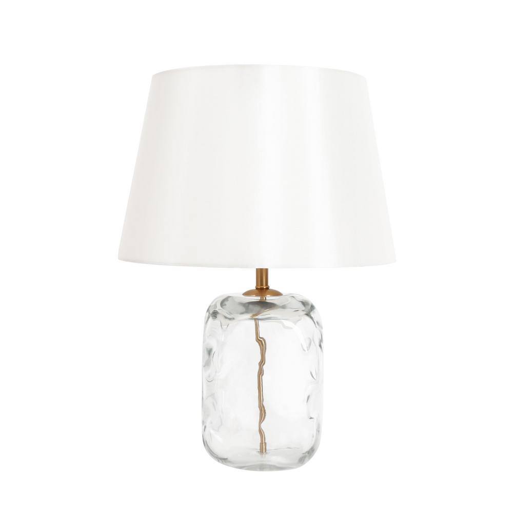 LNC Flabellum Modern 22.4 in. Brass Gold Bedside Table Lamp with White