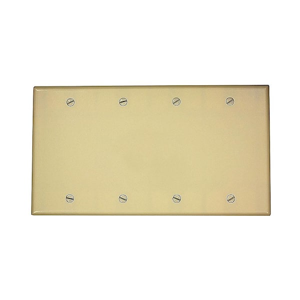 Leviton Ivory 4-Gang Blank Plate Wall Plate (1-Pack)
