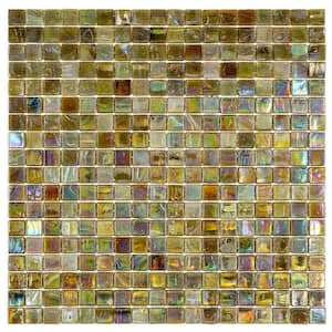 Skosh Glossy Tortilla Brown 11.6 in. x 11.6 in. Glass Mosaic Wall and Floor Tile (18.69 sq. ft./case) (20-pack)
