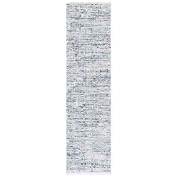 Mila 2 ft. x 8 ft. Blue/Ivory Abstract Marle Runner Rug